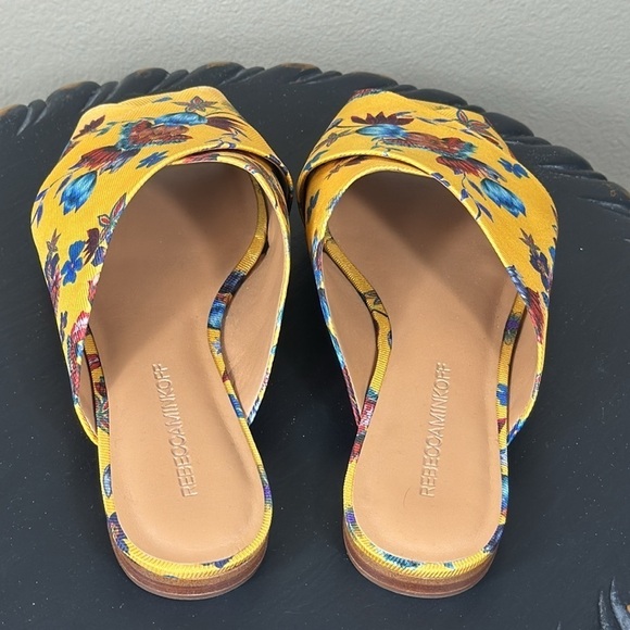 REBECCA MINKOFF Anden Floral Print Crossover Peep Toe Slide Sandal Mule, size 7 - Picture 4 of 7
